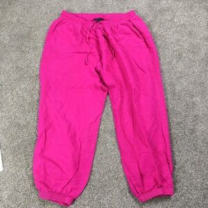 Ashley Stewart Pink Linen Blend Jogger Pants Womens 18W Elastic Waist
